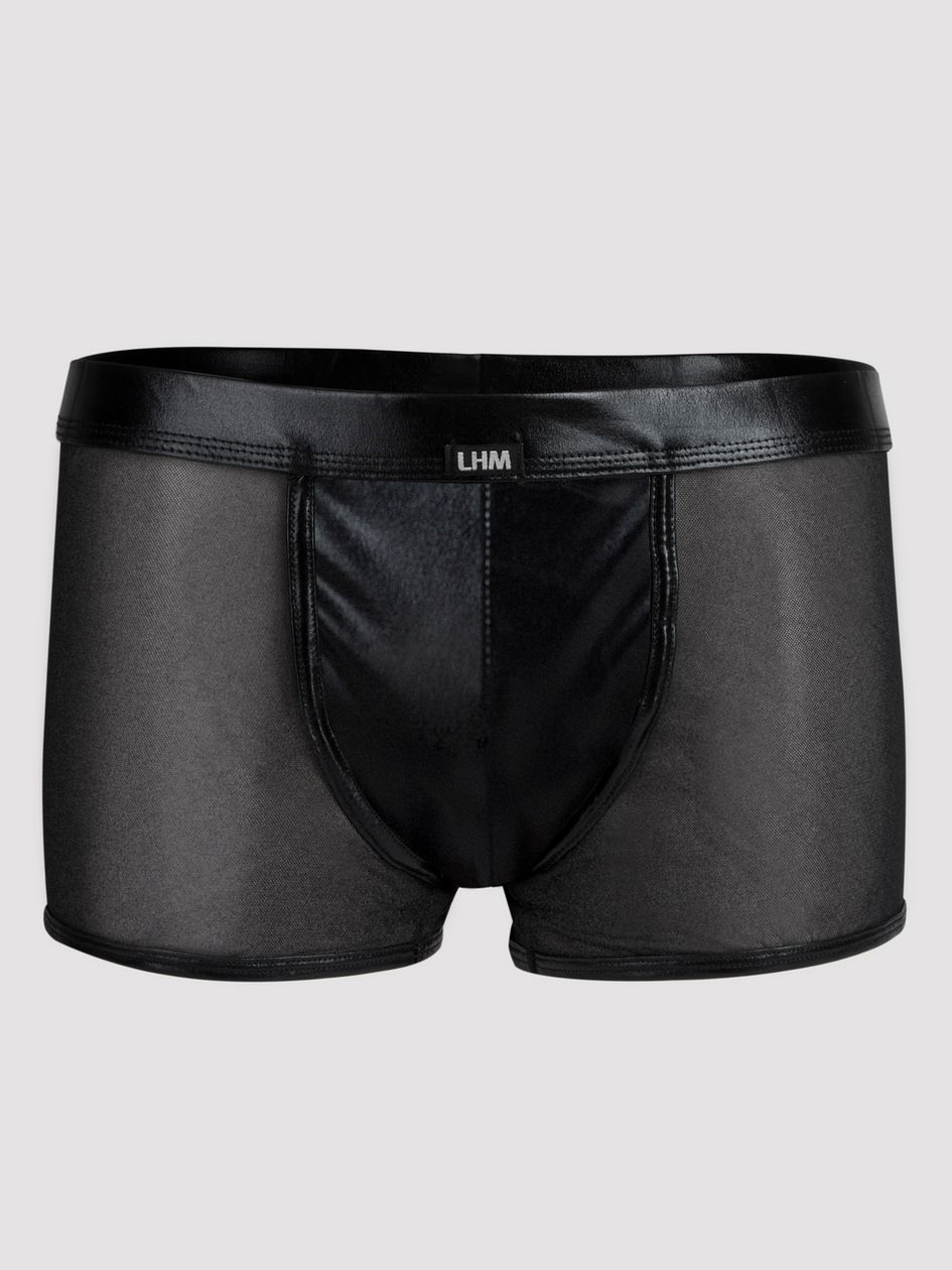 LHM Wet Look and Sheer Mesh Boxer Shorts