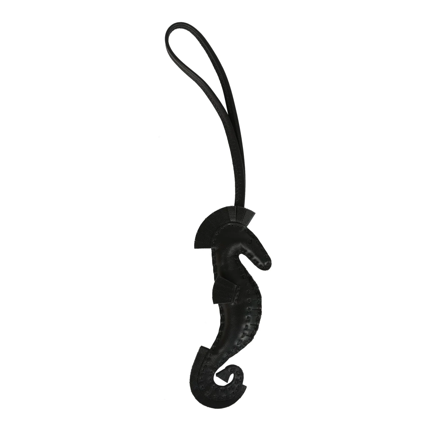 Hermes Seahorse Bag Charm So Black Milo Lambskin