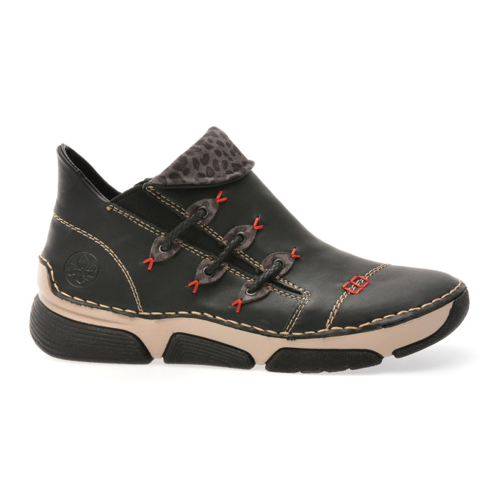 Ghete RIEKER negre, 45983, din piele ecologica