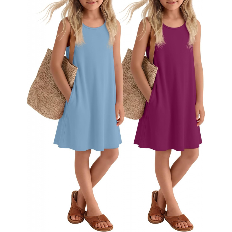2 Pack Girls' Summer Dresses