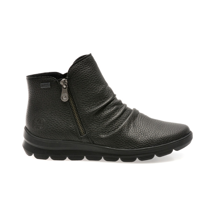 Ghete RIEKER negre, Z0056, din piele naturala