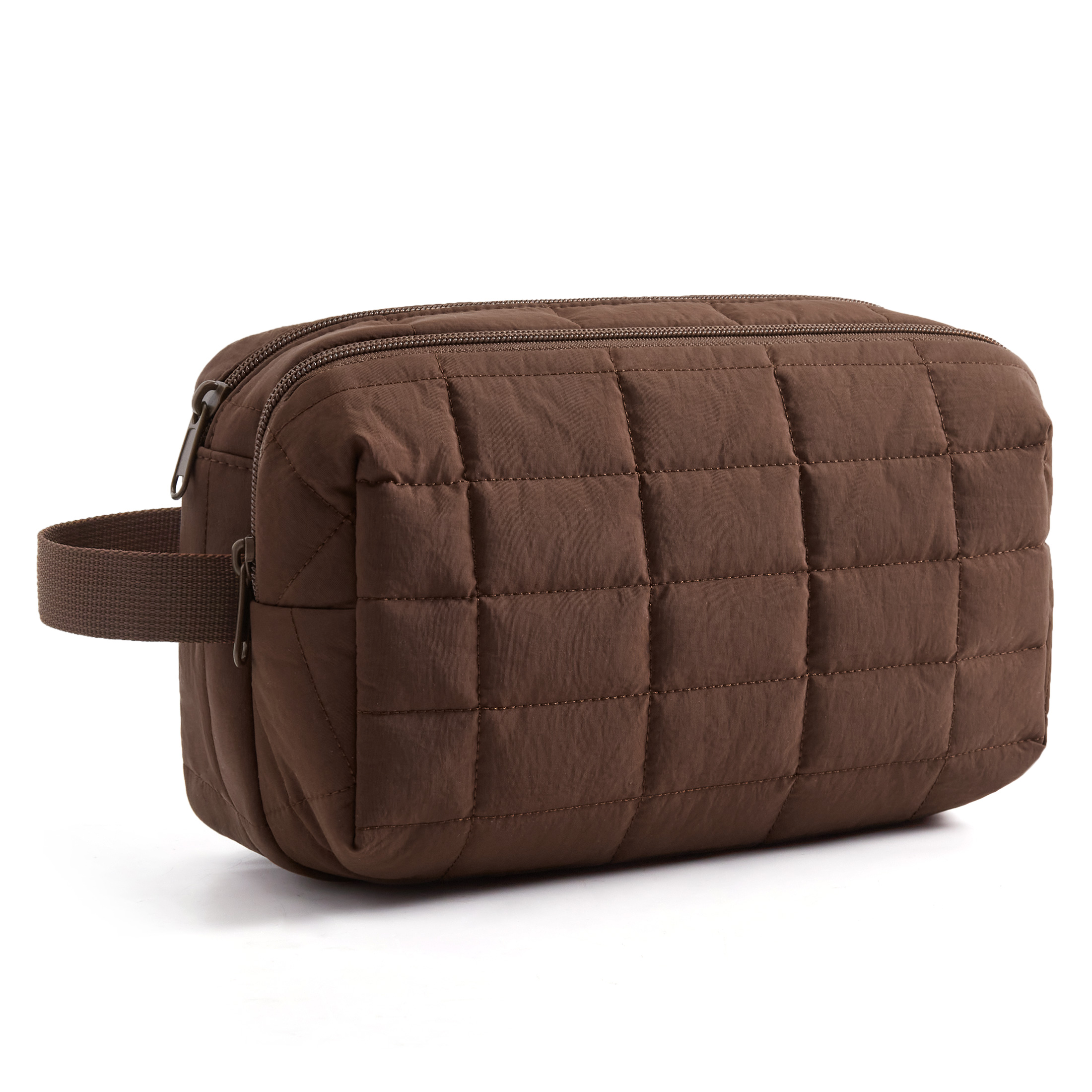 BAGSMART Travel Toiletry Bag for Men, Small Makeup Cosmetic Bag with Double Zippers & Handle, Water Resistant Shaving Pouch Organizer Dopp Kit for Toiletries Accessories