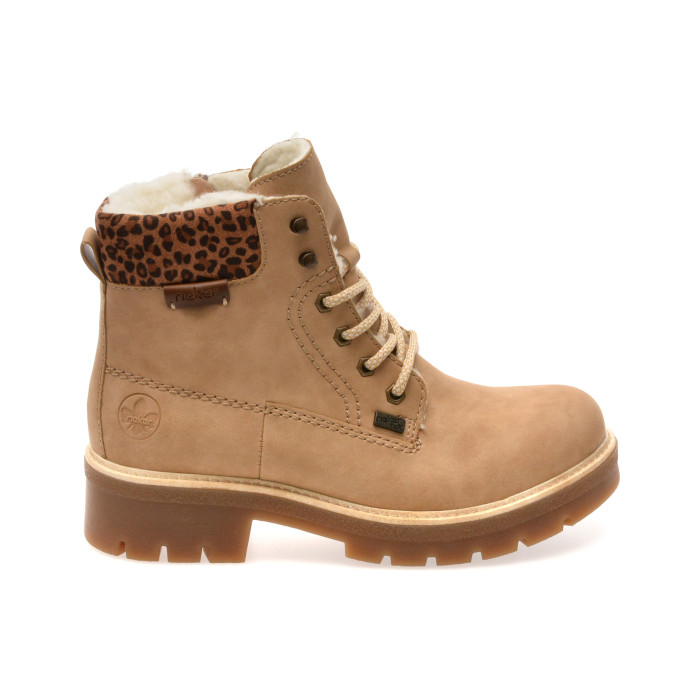 Bocanci RIEKER bej, Y8118, din piele ecologica