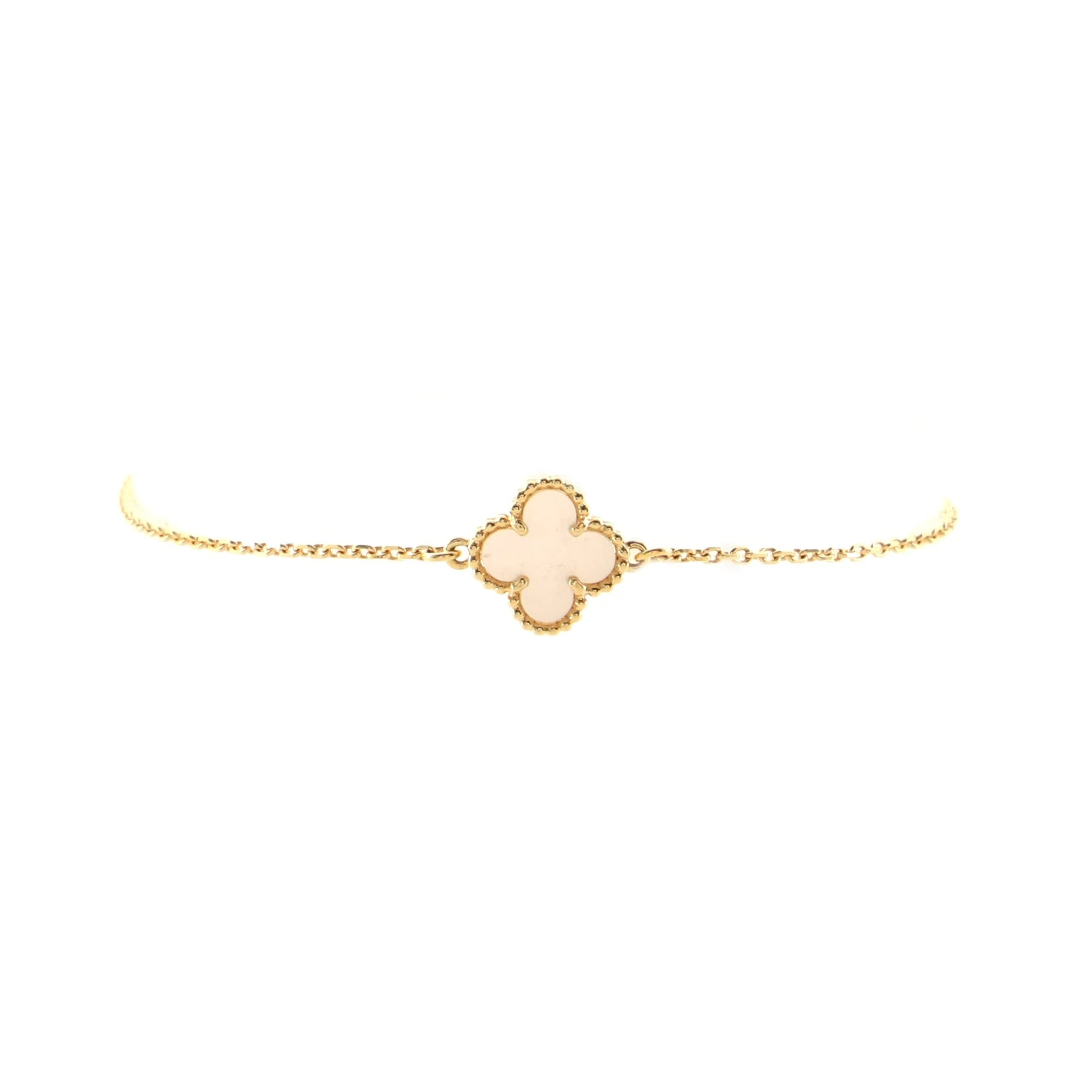 Sweet Alhambra Bracelet 18K Yellow Gold and Mother of Pearl