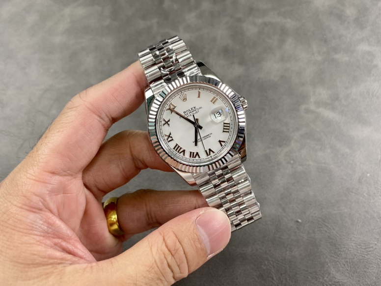 Rolex Datejust 126234 Fluted Bezel White Roman Dial 36MM Unisex Replica Watch