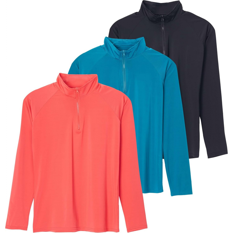 AURETOP 3 Pack: Women's 1/4 Zip Rash Guard