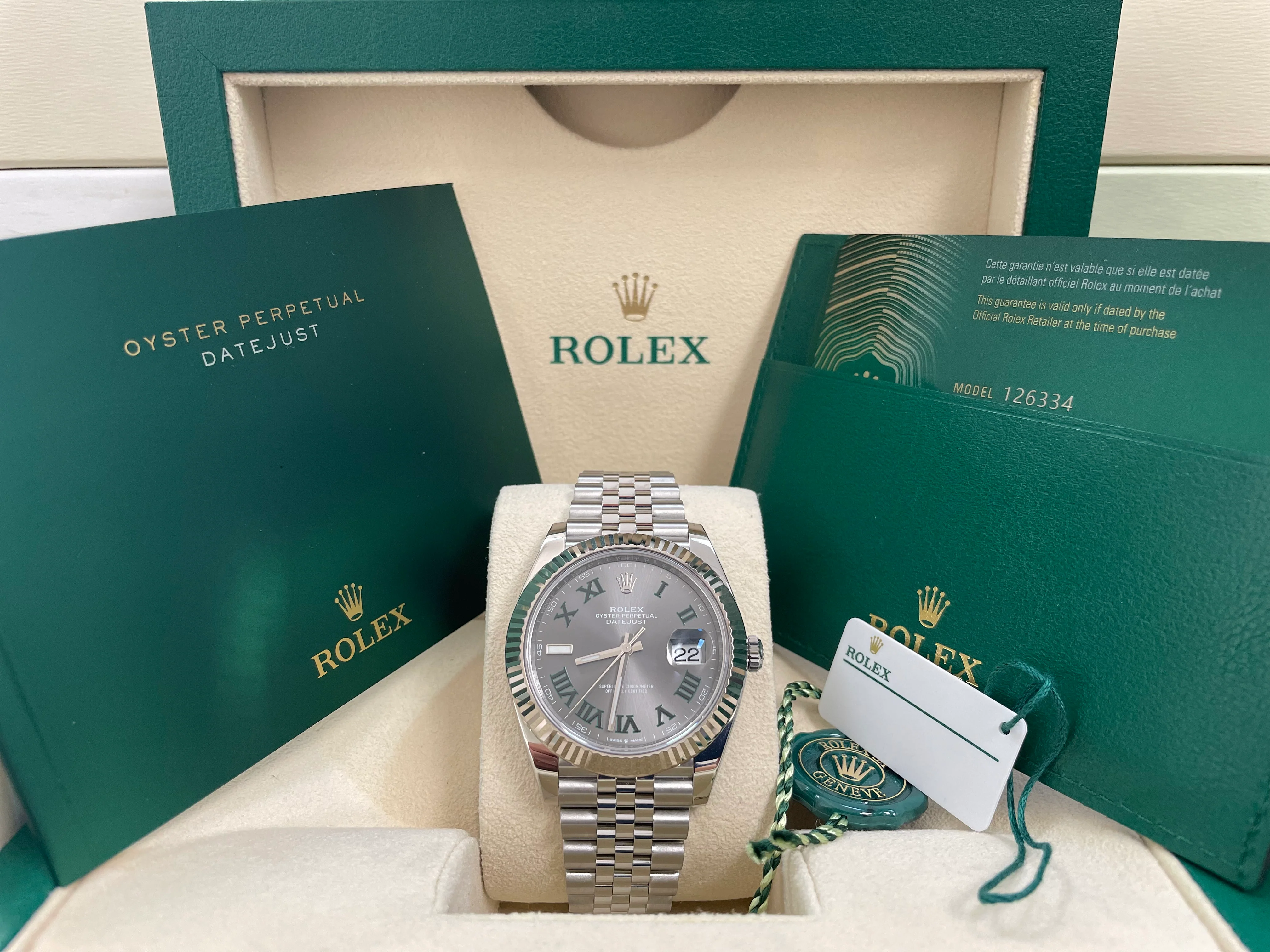 Rolex Steel and White Gold Datejust 41 - 2023 - Fluted Bezel - 