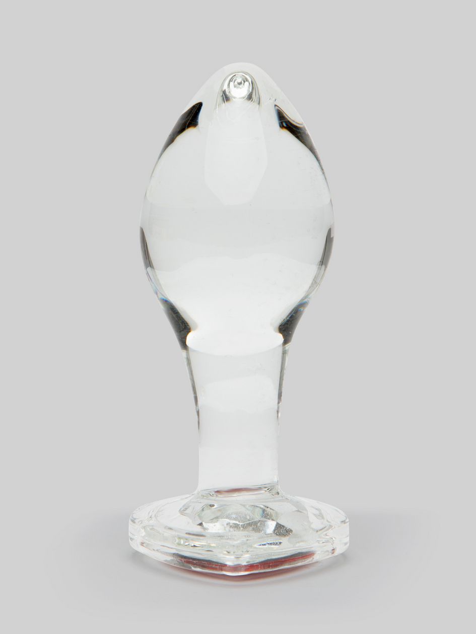 Lovehoney Sensual Glass Jewelled Heart Butt Plug 3 Inch