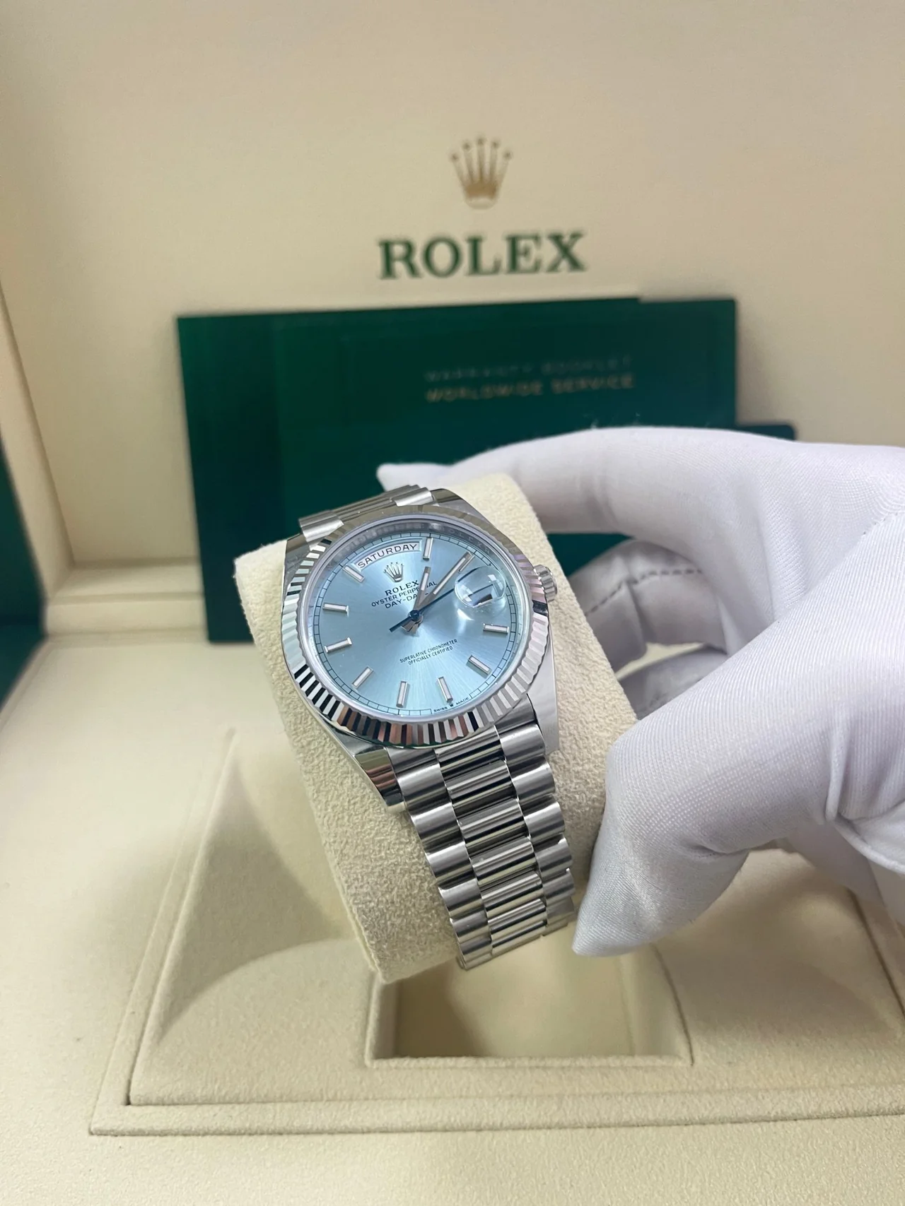 Rolex Day-Date 40 Ice Blue Dial m228236 0018 Men's Watch