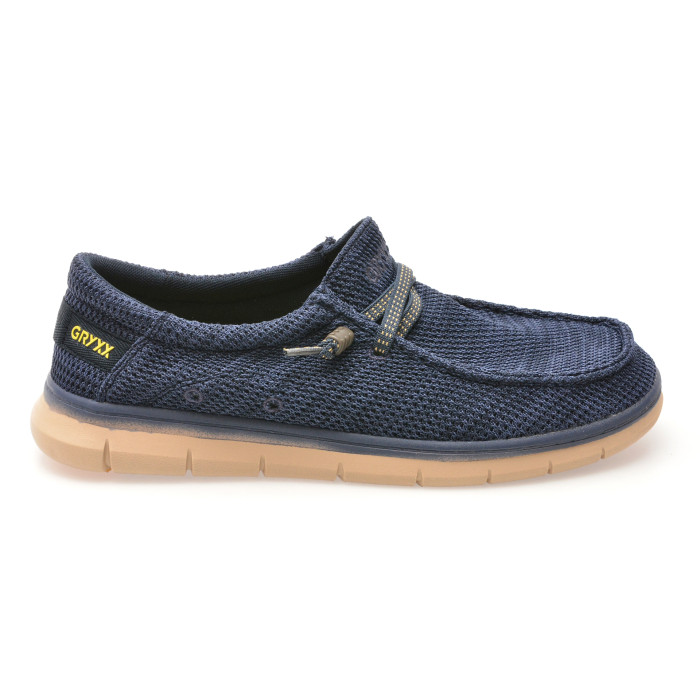 Mocasini GRYXX bleumarin, 40083, din material textil