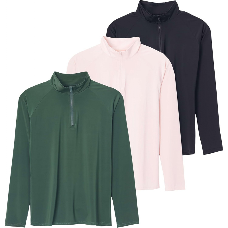 AURETOP 3 Pack: Women's 1/4 Zip Rash Guard