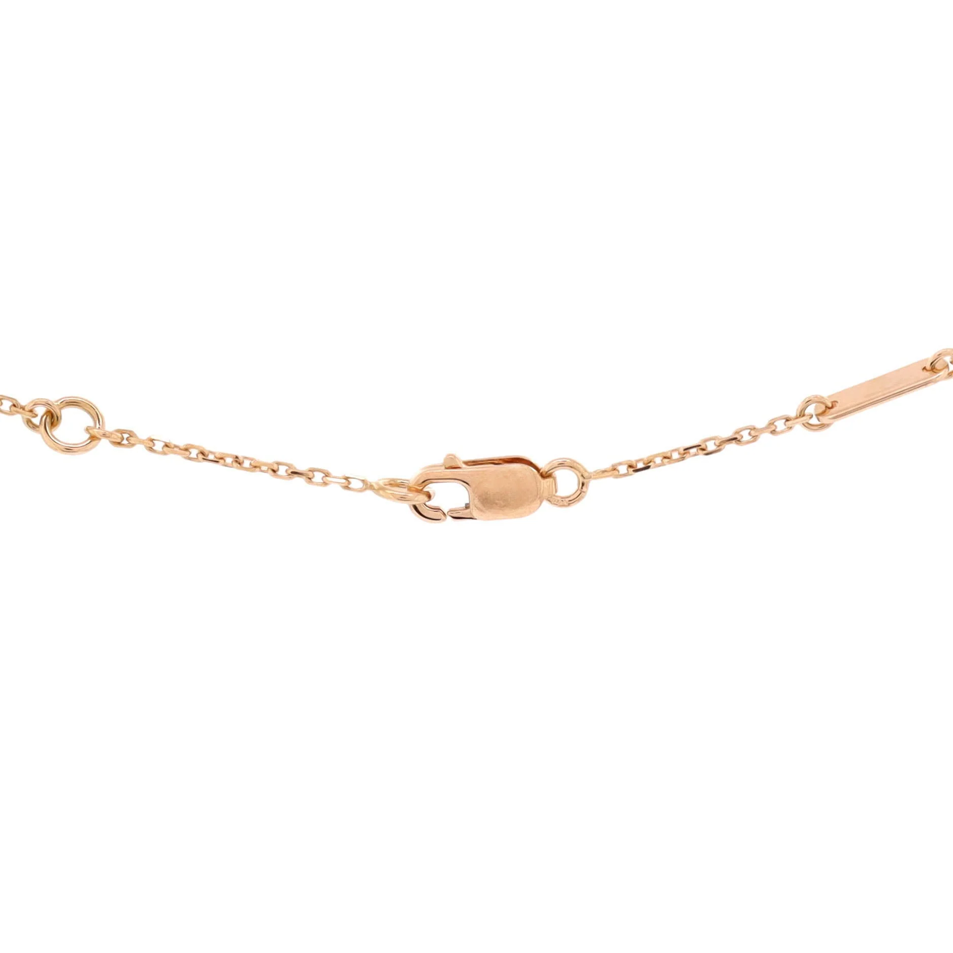 Sweet Alhambra Pendant Necklace 18K Rose Gold and Carnelian