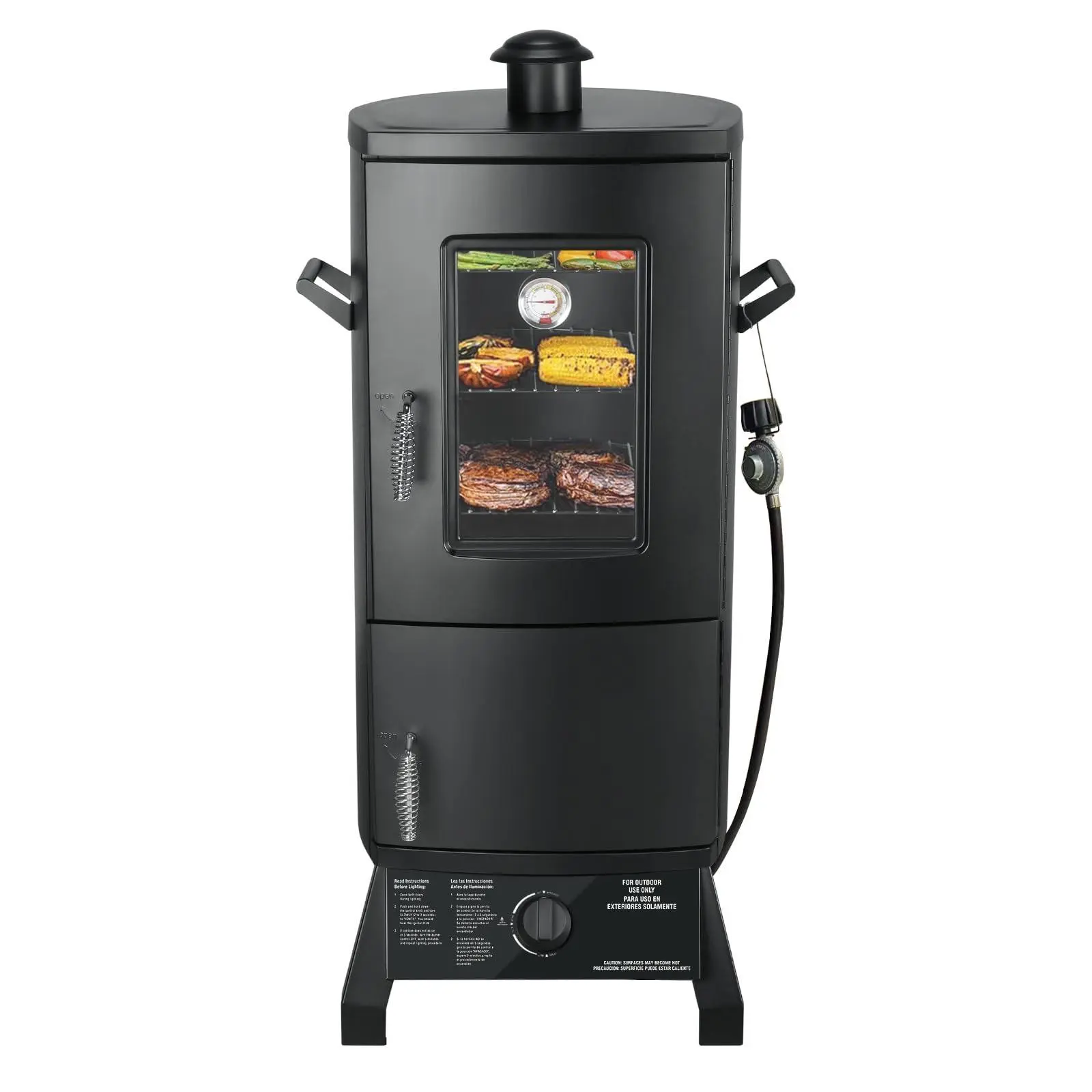 🔥Limited Warehouse Deal🔥 Heavy-Duty Vertical Barbecue Smoker Set with Cover – 3 Removable Cooking Shelves & Easy Temperature Control