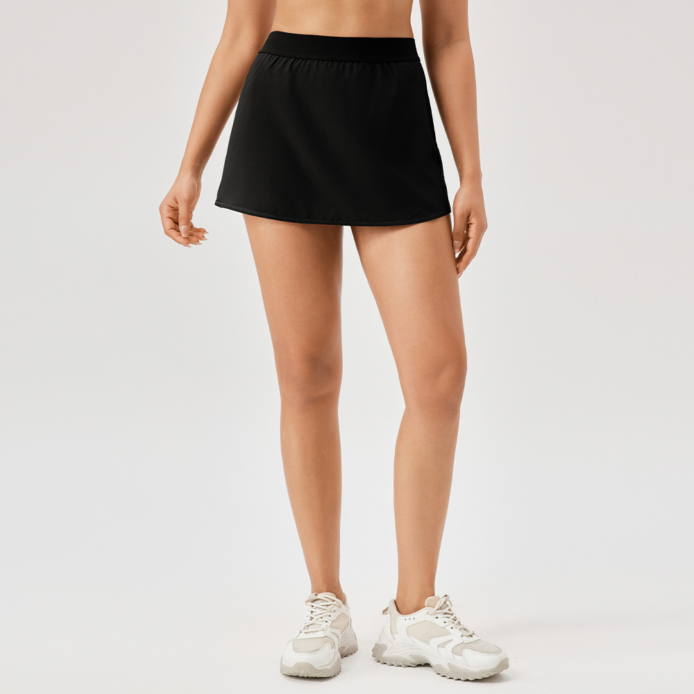 Women's sports skirt, two-piece design, quick-drying, breathable, fitness running tennis skirt, anti-exposure lining, yoga short skirt