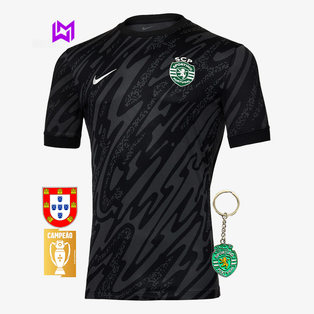 Camisola Sporting Guarda-Redes Preta 2024/25 - ��LTIMAS UNIDADES! ????