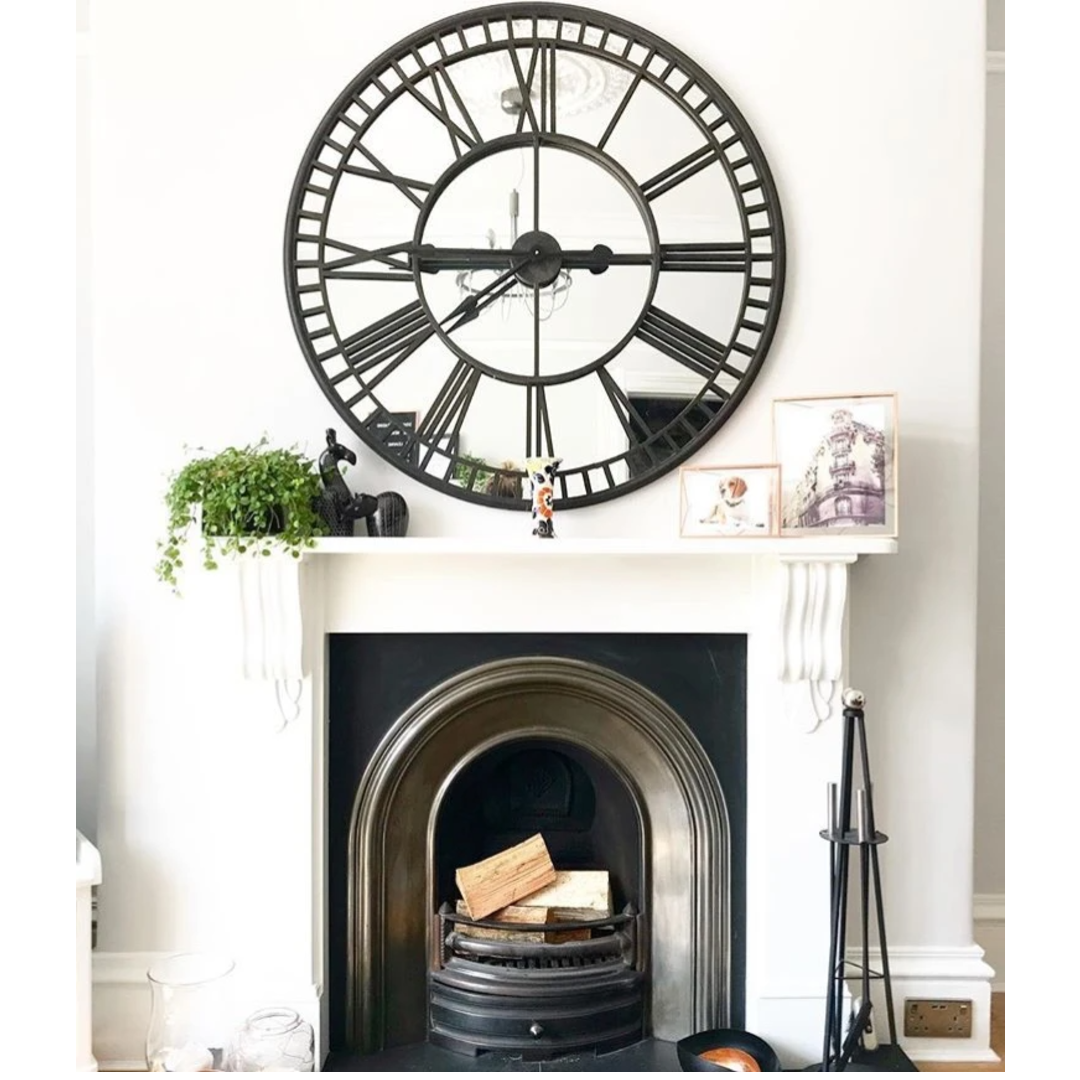 Iron Mirrored Wall Clock 106cm