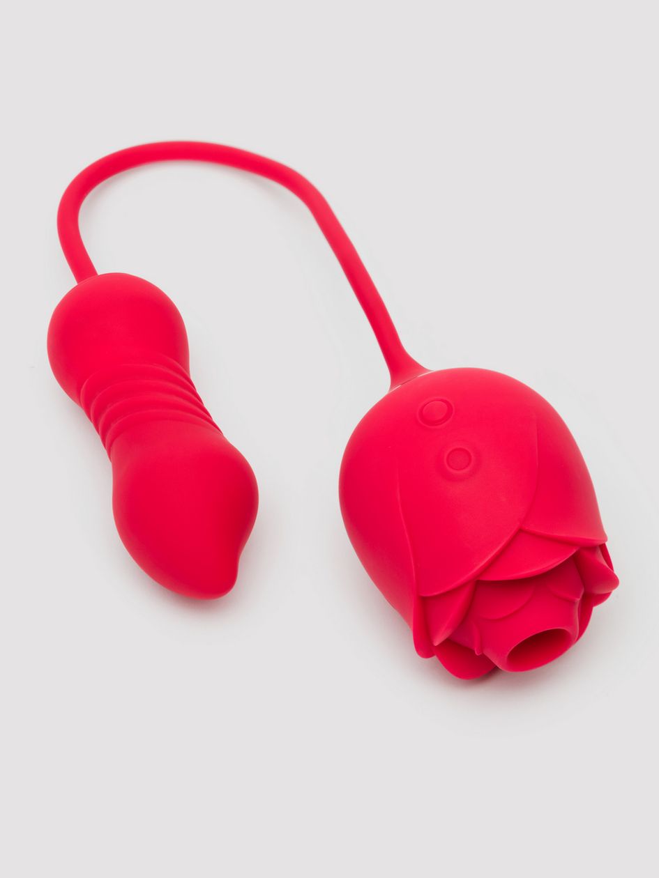 Lovehoney Power Petal 2-in-1 Clitoral Suction Stimulator with Thrusting Egg Vibrator