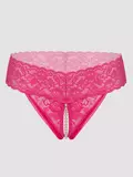 Lovehoney Pink Crotchless Pearl Thong