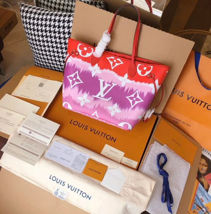 Louis Vuitton Escale Neverfull Mm M45127 Pink/Blue/Red