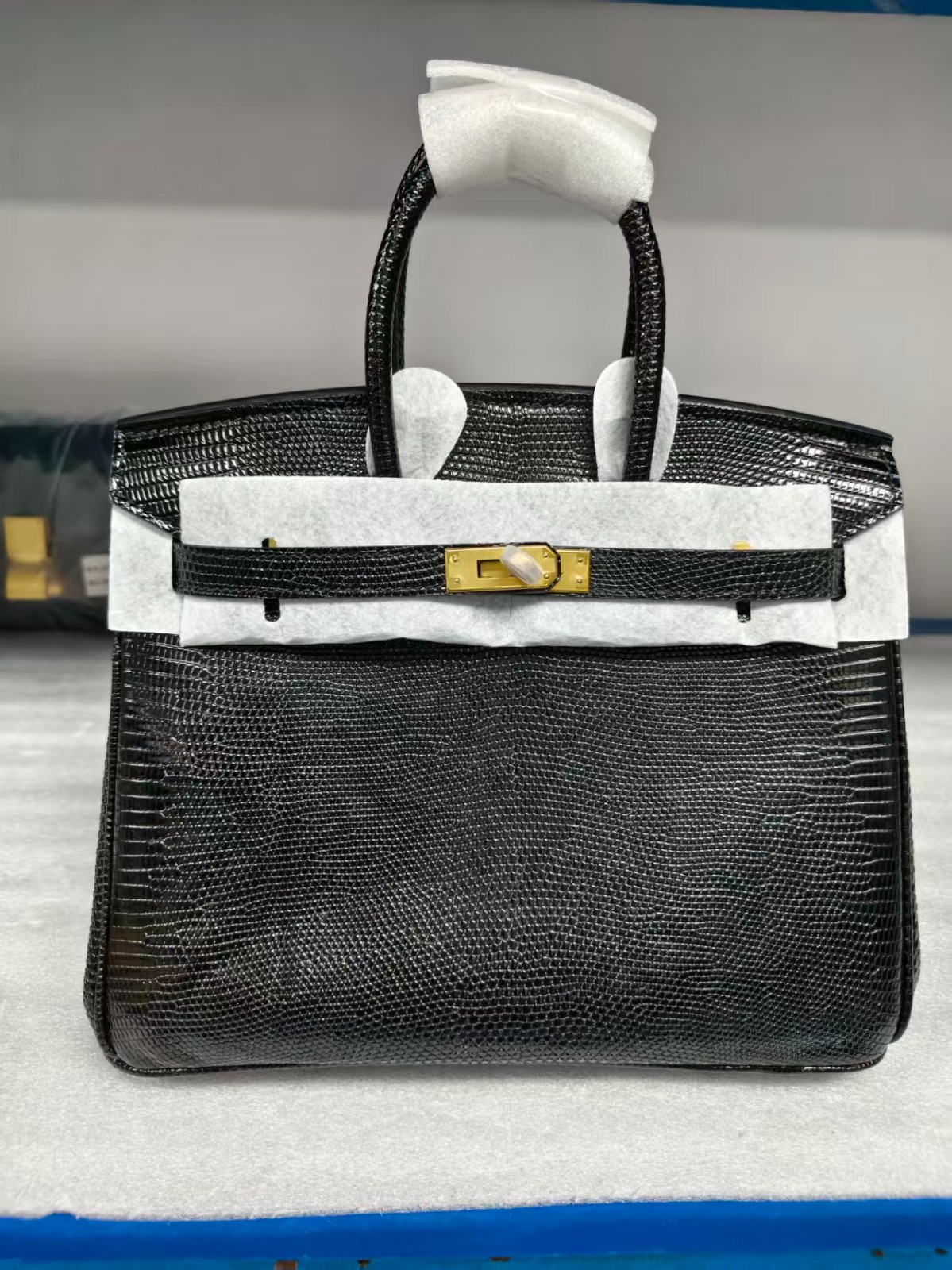 Birkin 25 Custom-made lizard skin with gold buckle - Artisantouchss