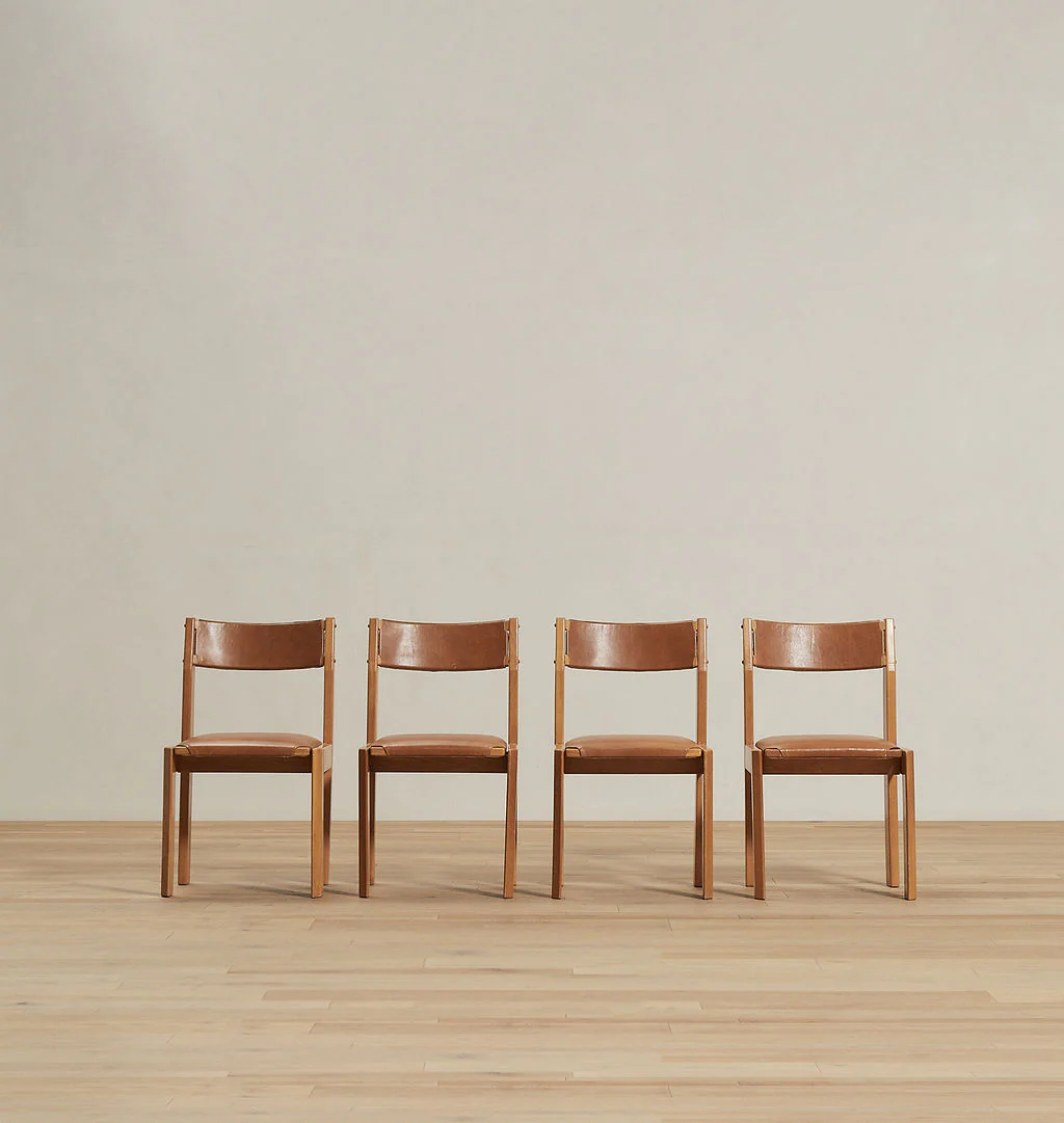 Antique Leather Chair S/4