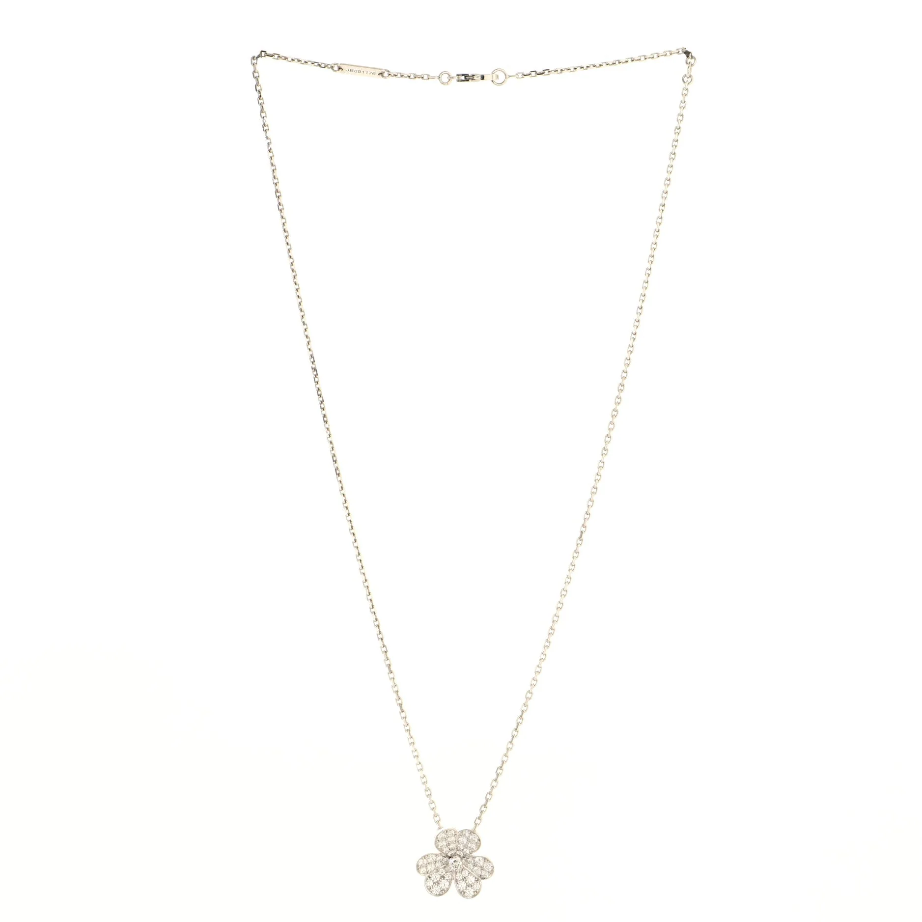 Frivole Pendant Necklace 18K White Gold with Pave Diamonds Small