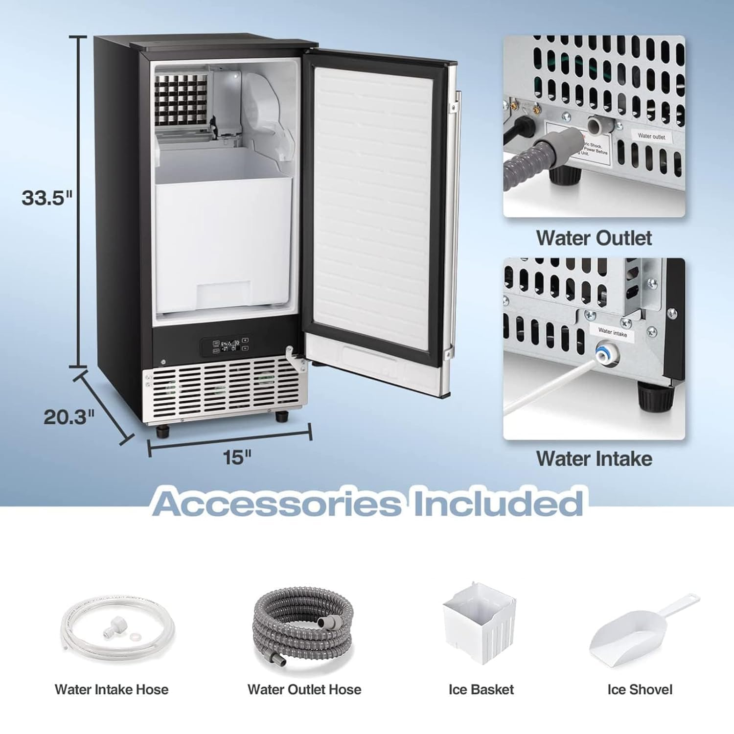 🔥clearance sale🔥 100LBS/200LBS/265LBS  Freestanding Commercial Ice Maker