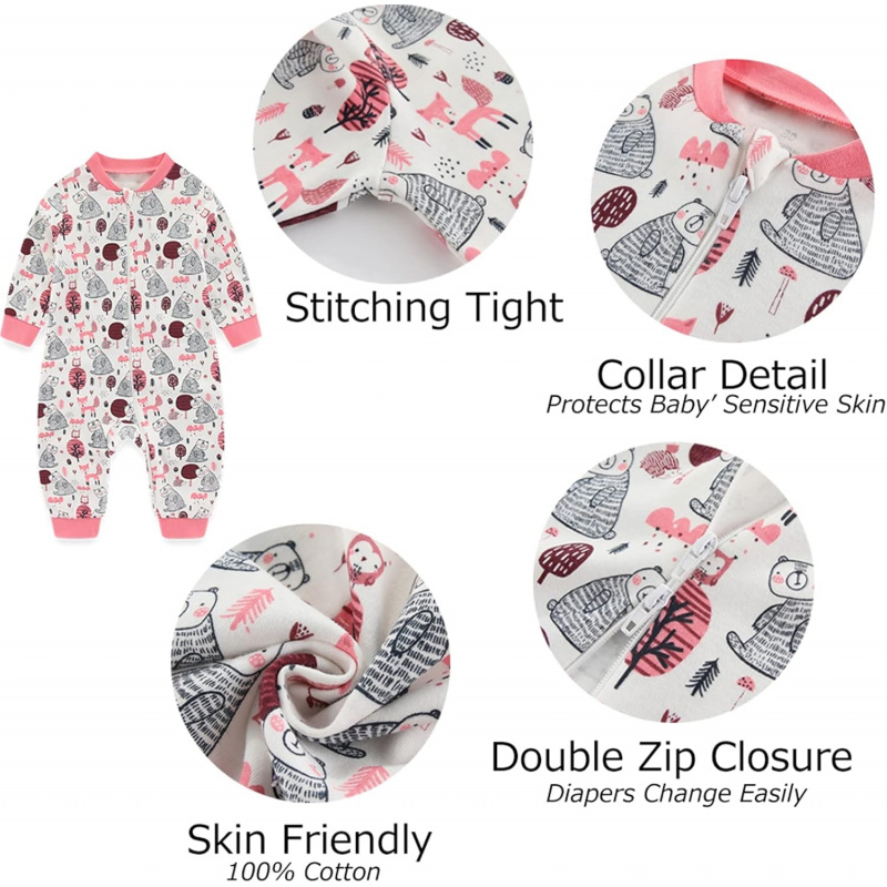 VAELIRAEL Newborn Baby 2-way Zipper Romper