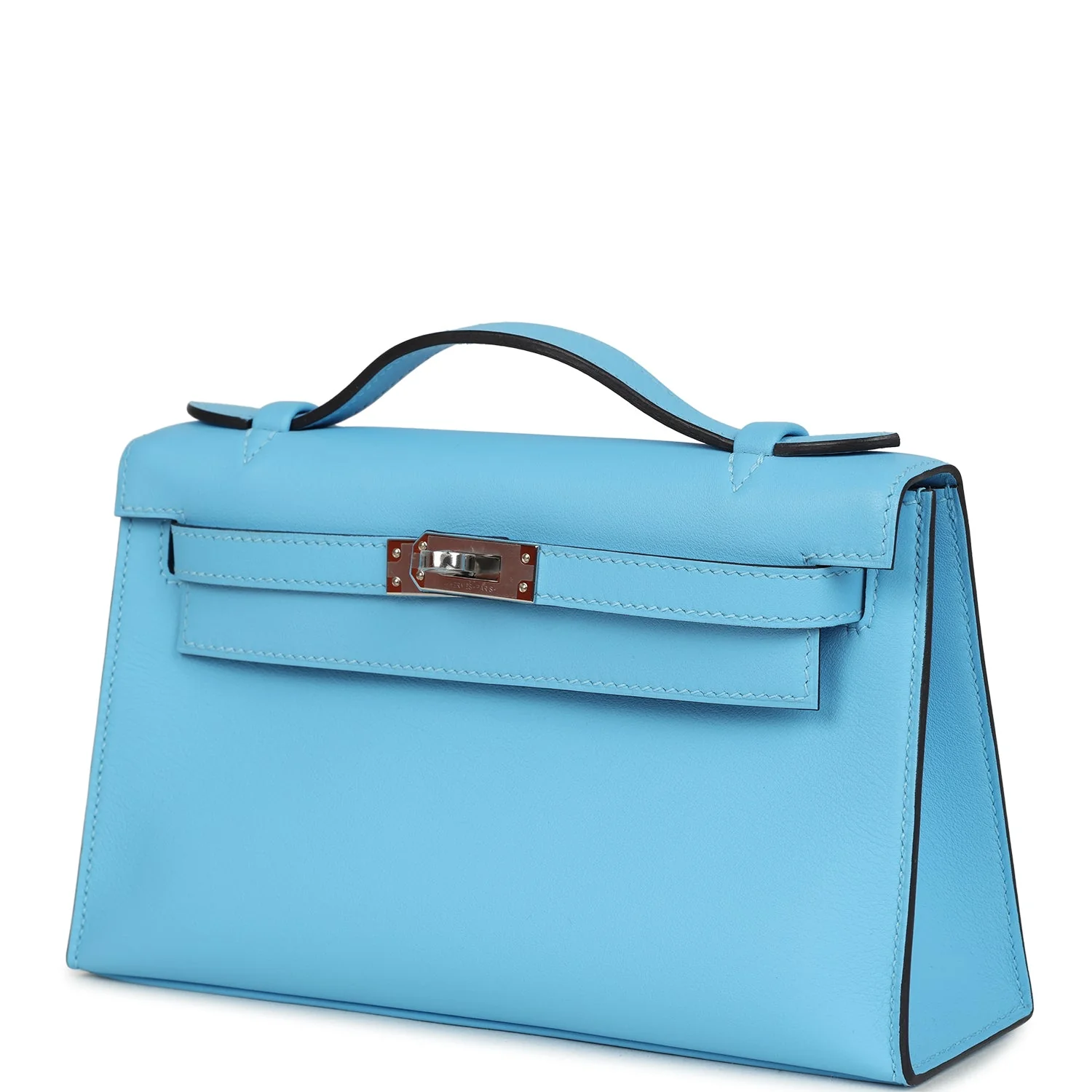Hermes Kelly Pochette Celeste Swift Palladium Hardware