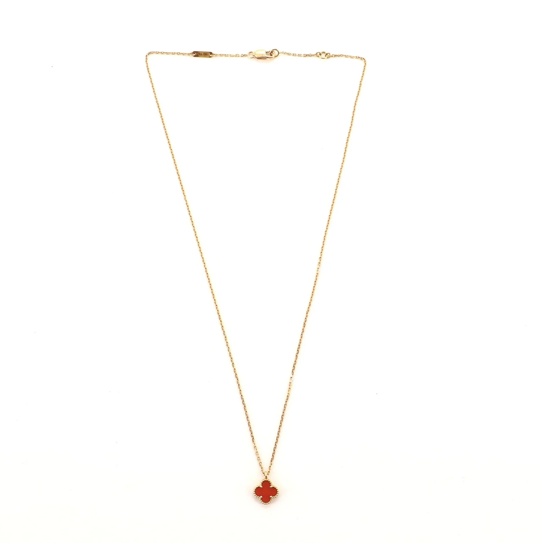 Sweet Alhambra Carnelian Necklace 18K Rose Gold