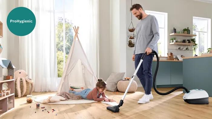 BOSCH - SERIE 4 ASPIRAPOLVERE CON SACCO PROHYGIENIC-Black,White