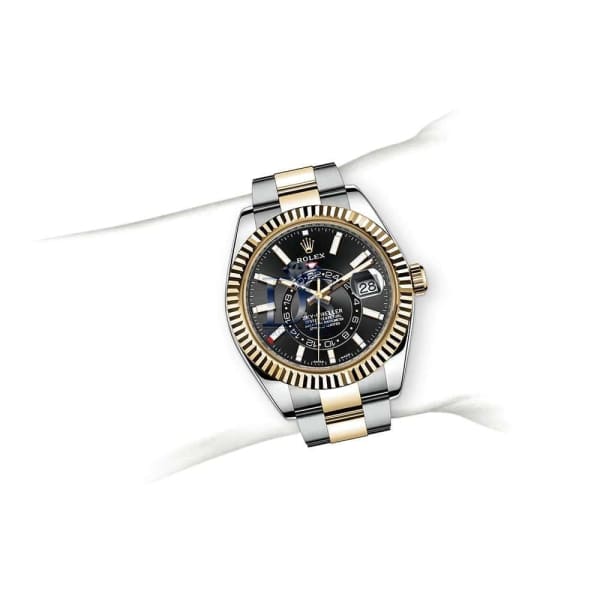 Rolex Sky-Dweller 18K Yellow Gold Black Dial Men's Watch Ref# 326933-0002