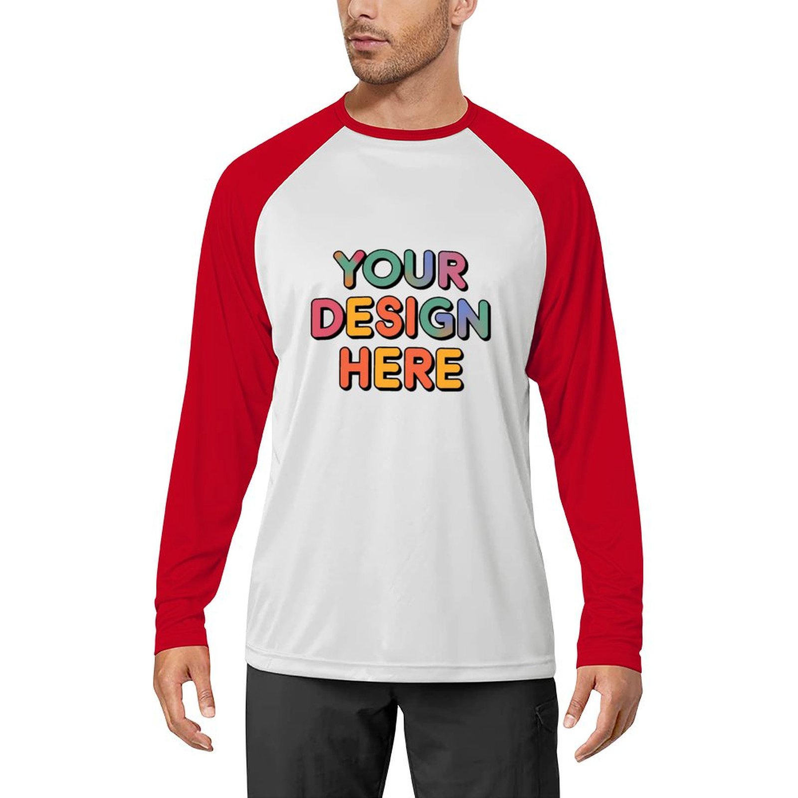 Customized Men’s Durable 100% Cotton Long Sleeve Tee