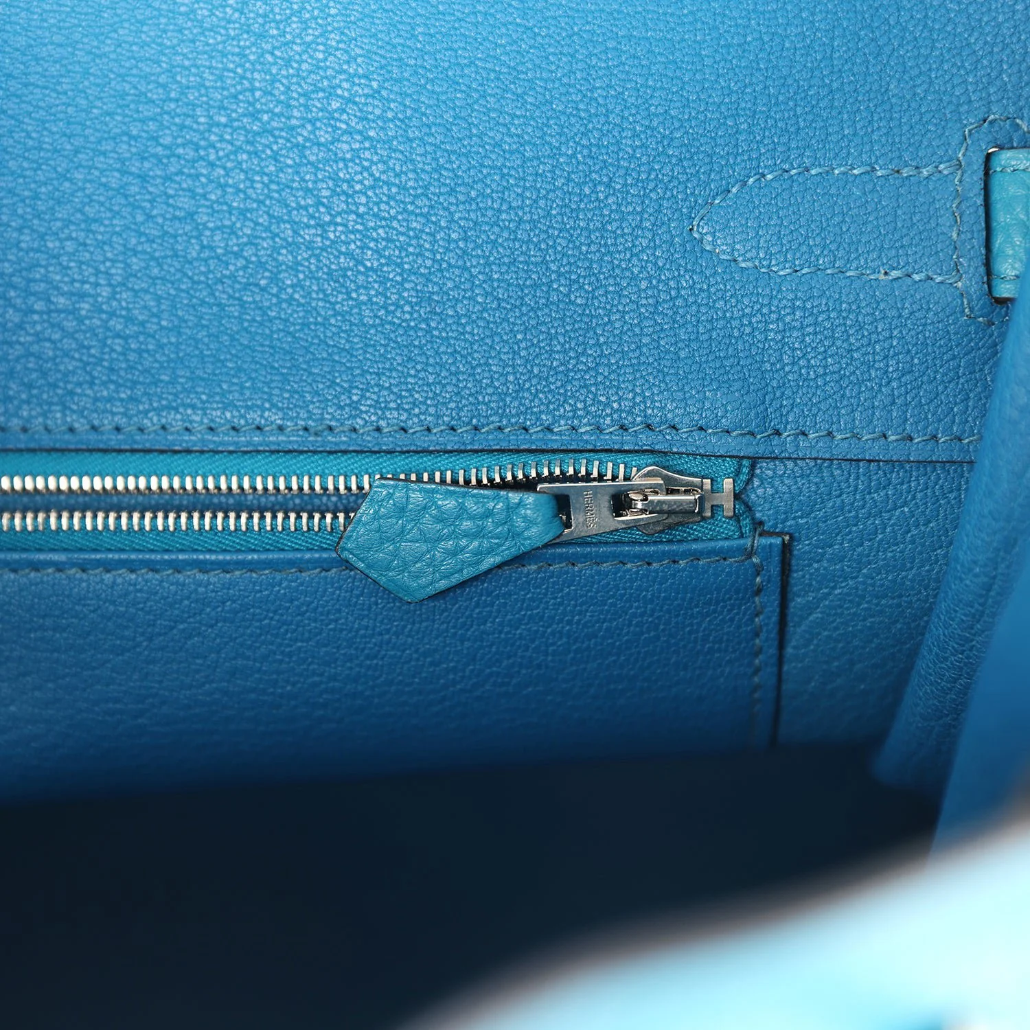 Hermes Birkin 35 Bleu Izmir Verso Clemence Palladium Hardware