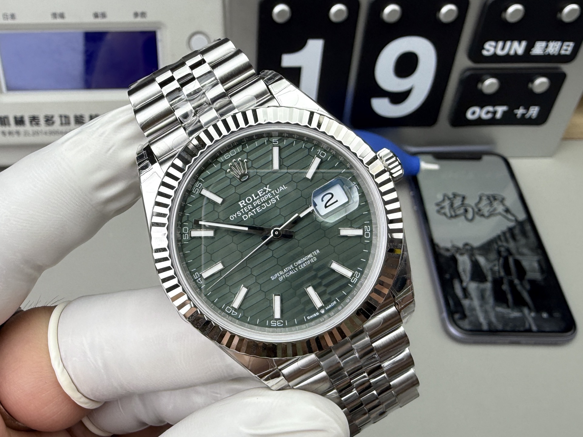 VS Factory Rolex Datejust 41mm Green Pattern Dial V1