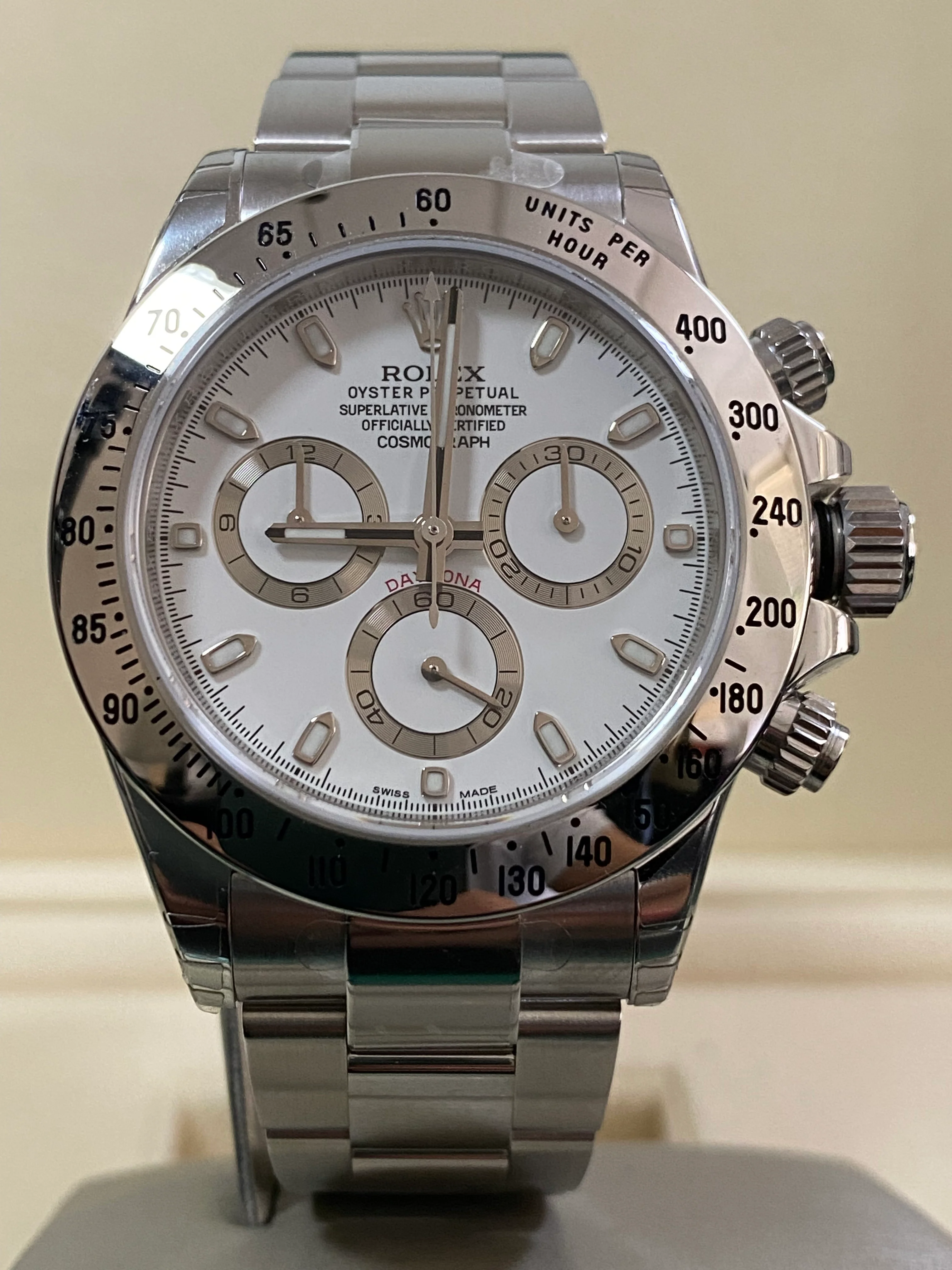 Rolex Steel Cosmograph Daytona - White Index Dial - 116520 - *FULL STICKERS*