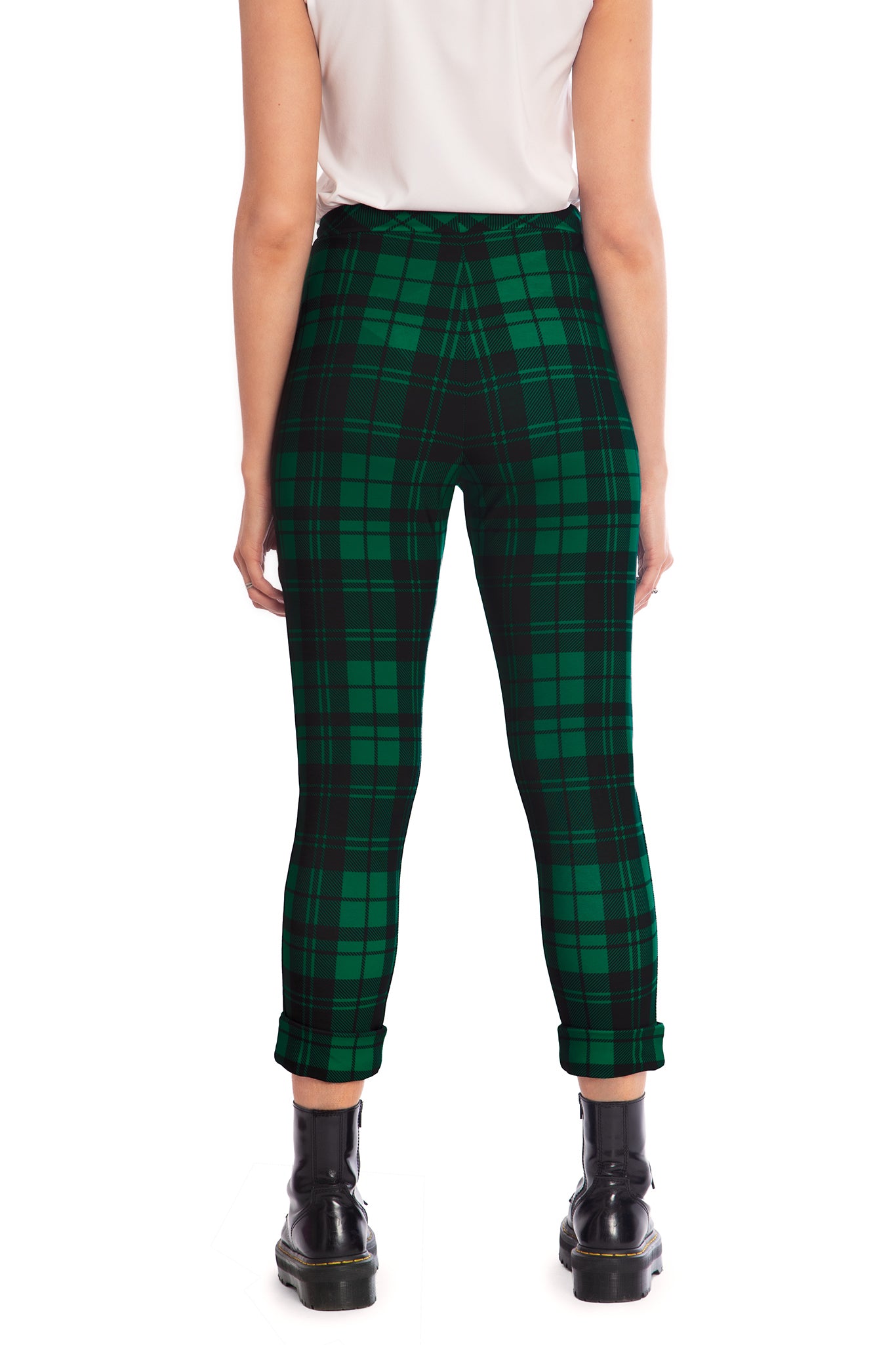 Women’s Tartan Plaid Cuffed Pants