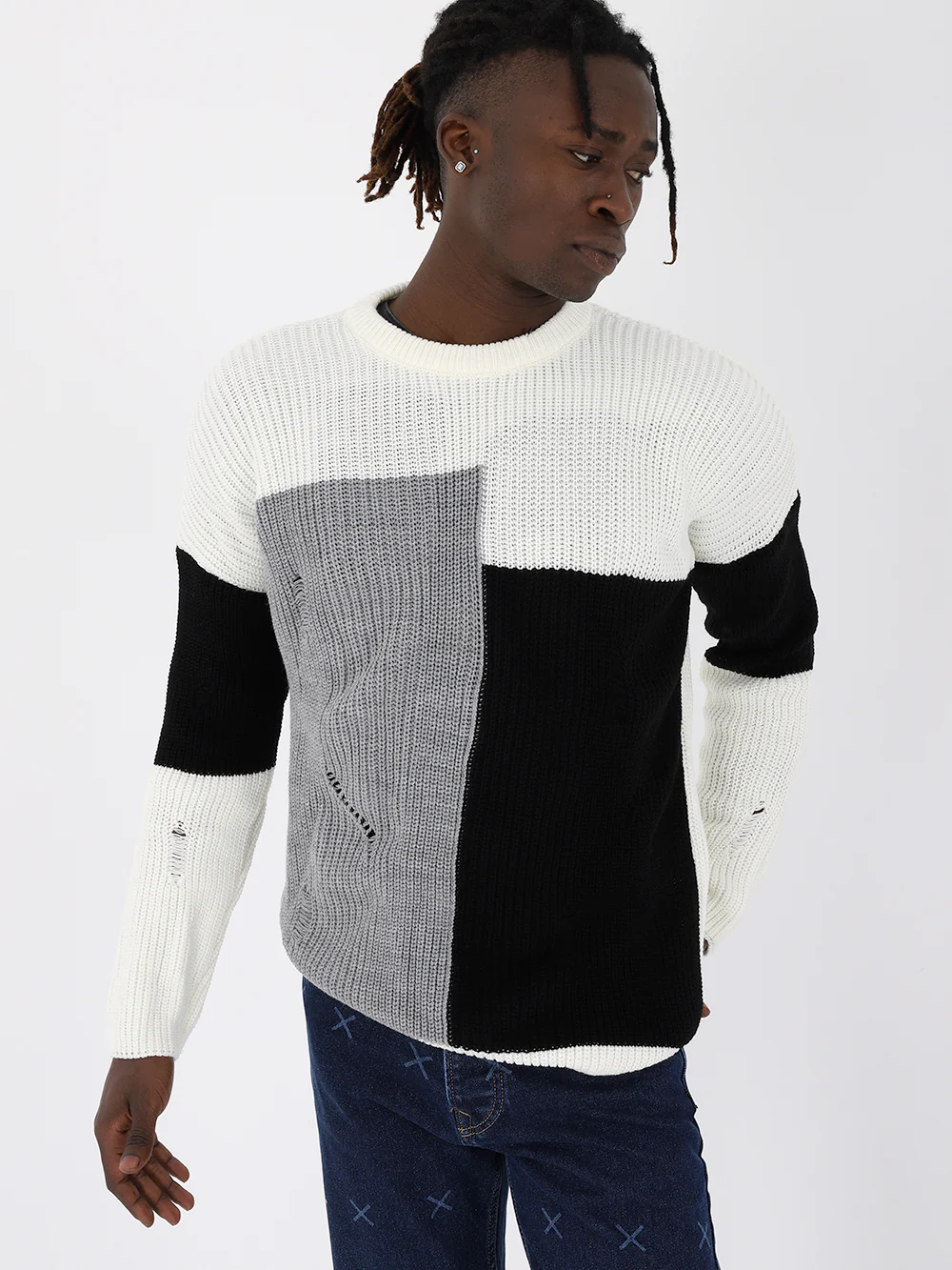DISTRESSED GENTLEMAN SWEATER | MULTICOLOR