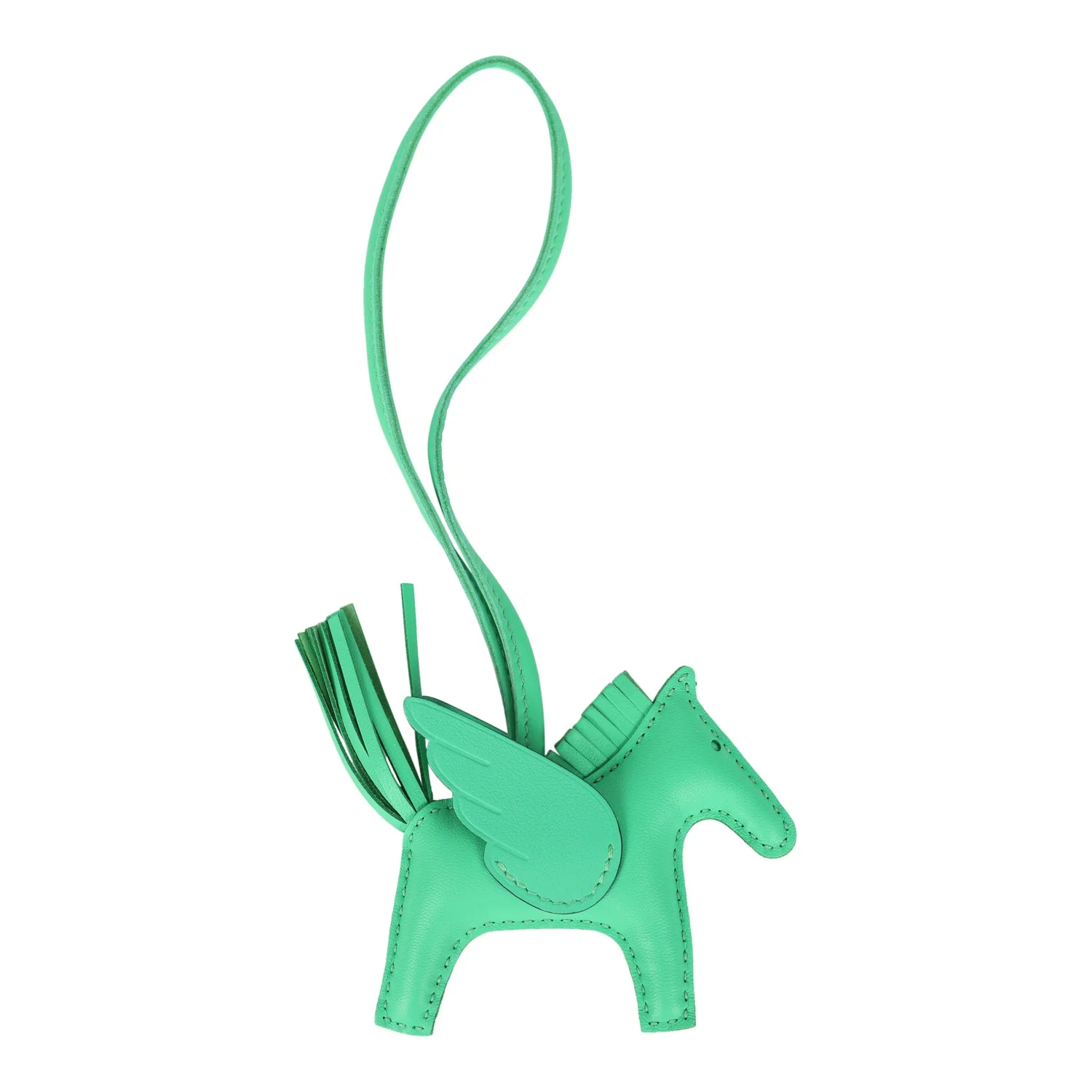 Hermes Pegase Rodeo Bag Charm PM Vert Comics Milo Lambskin
