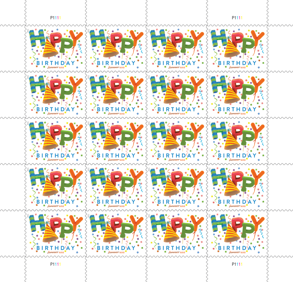 2021 Forever Stamps First Class Postage Stamps Happy Birthday