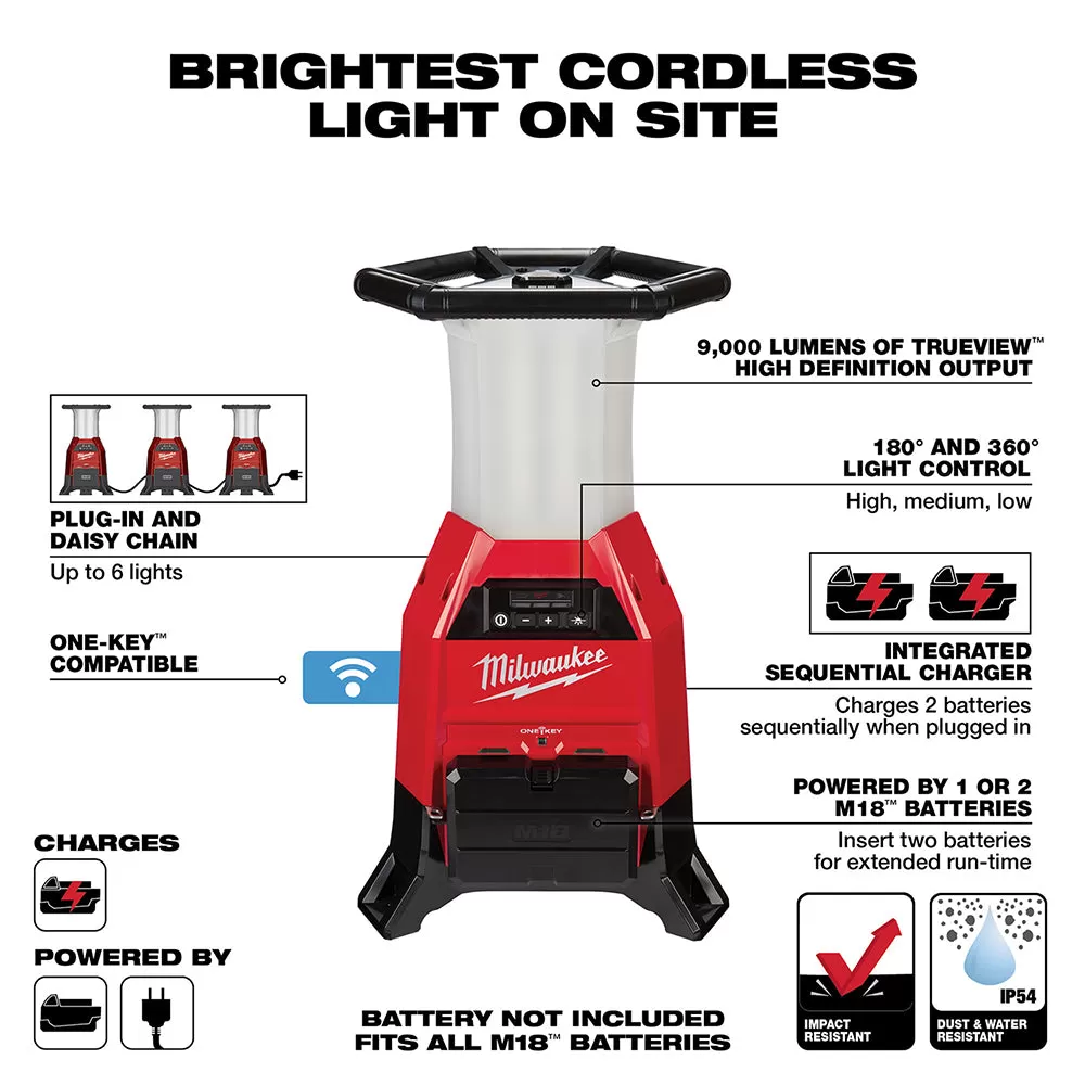 Milwaukee 2150-20 M18 18V Radius Site Light/Charger ONE-KEY - Bare Tool