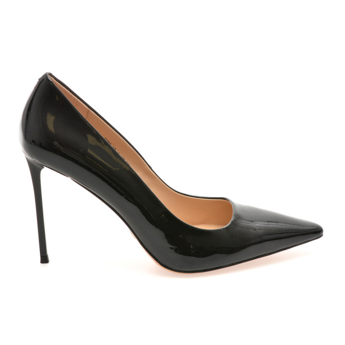 Pantofi eleganti EPICA PREMIUM negri, X212, din piele naturala lacuita