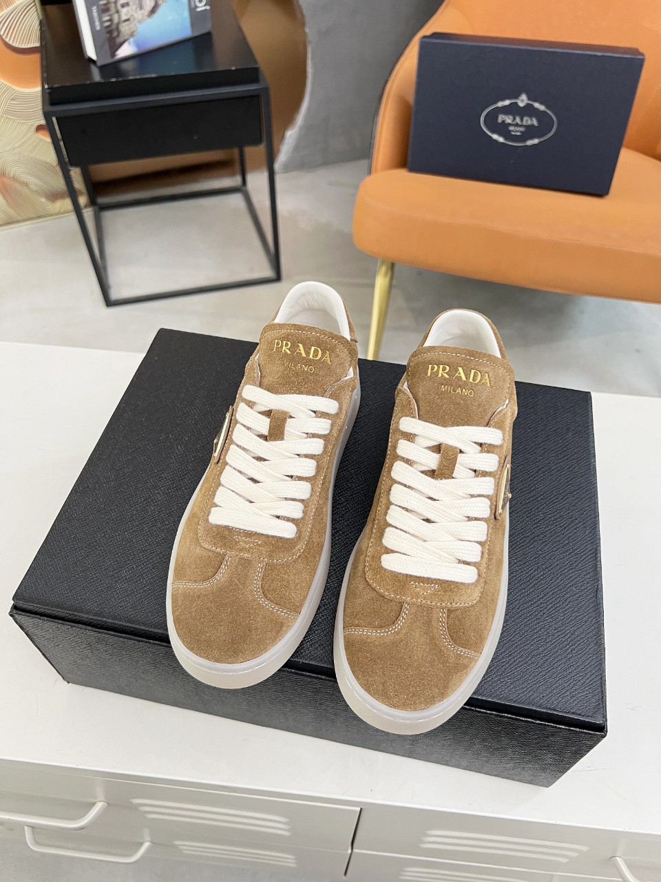 Prada Lane Deer Leather Sneakers Size 36-45