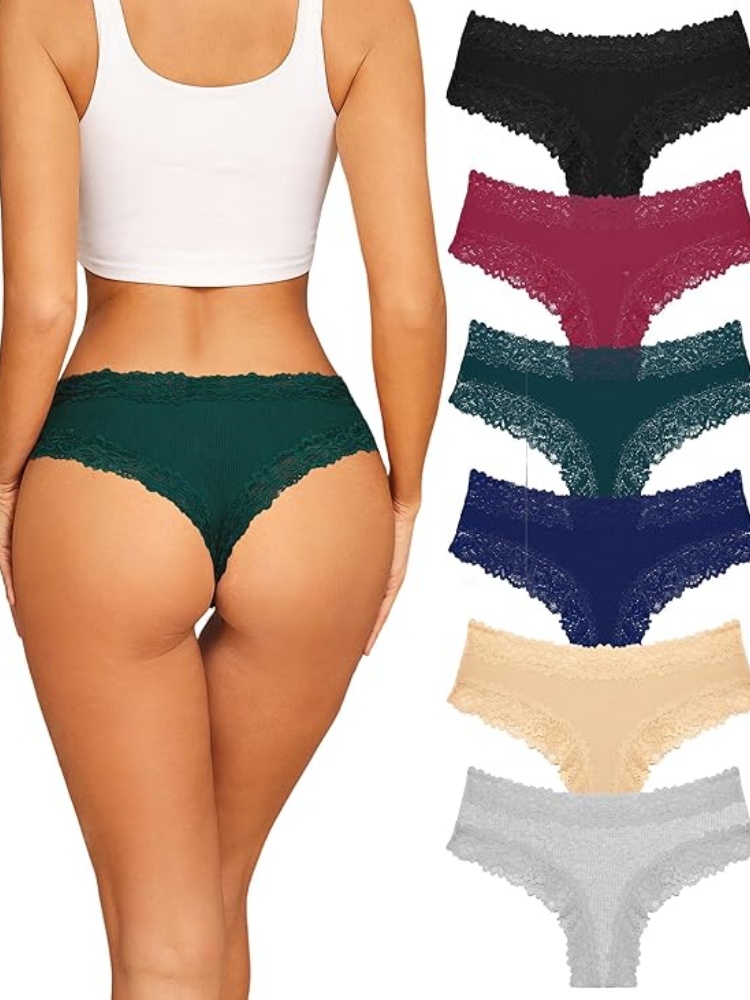 VALENTINIANA Womens Cotton Underwear Sexy Lace