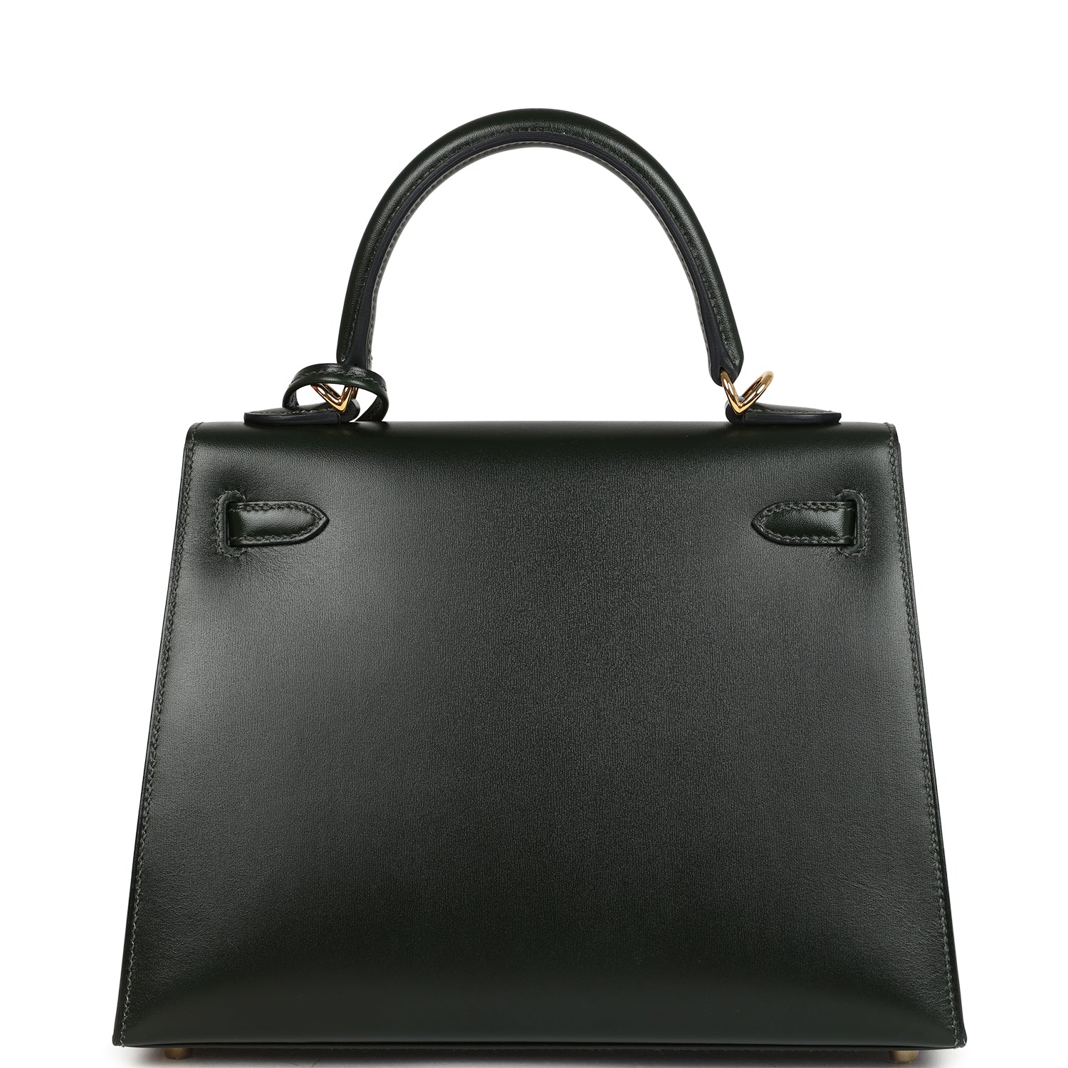 Hermes Kelly Sellier 25 Vert Fonce Box Gold Hardware