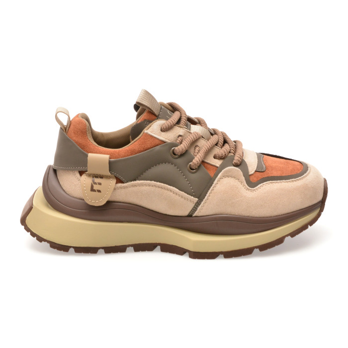 Pantofi sport EPICA bej, 2086, din material textil si piele naturala