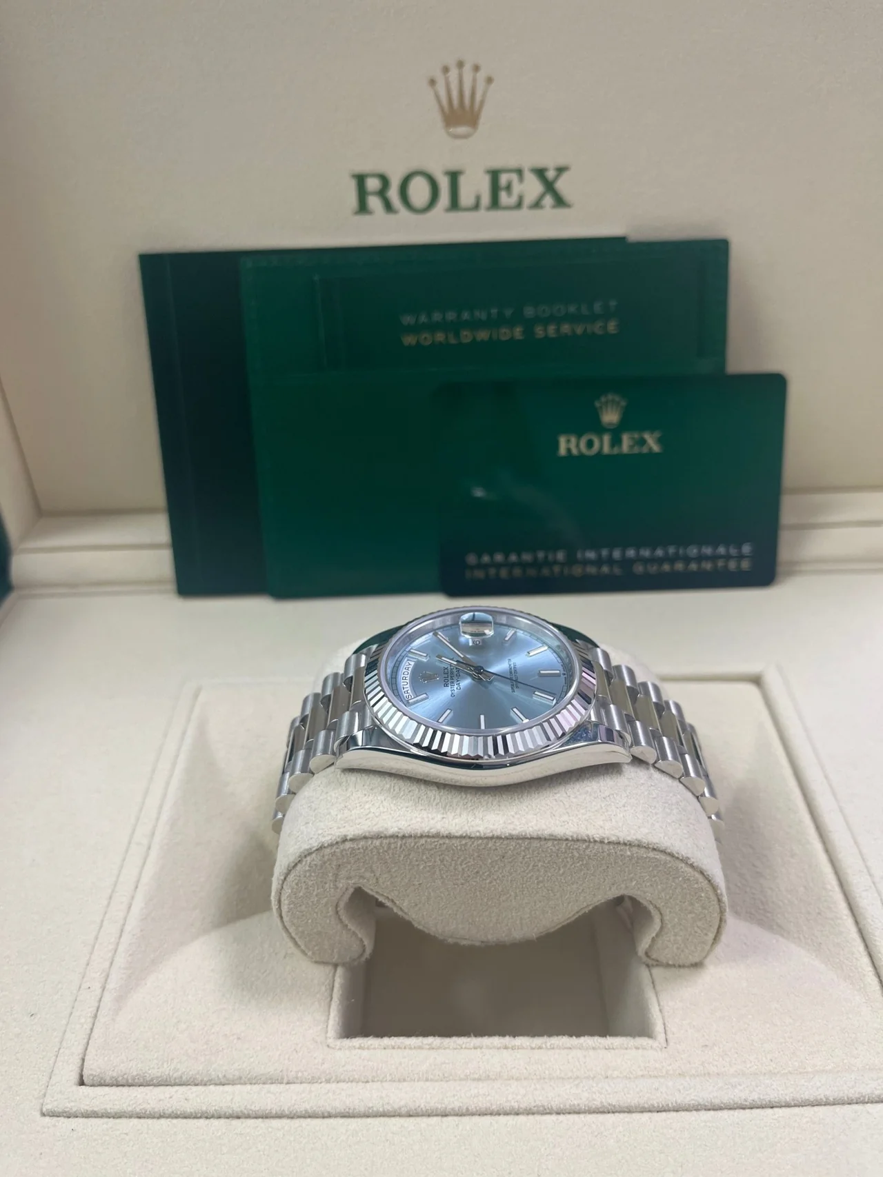 Rolex Day-Date 40 Ice Blue Dial m228236 0018 Men's Watch