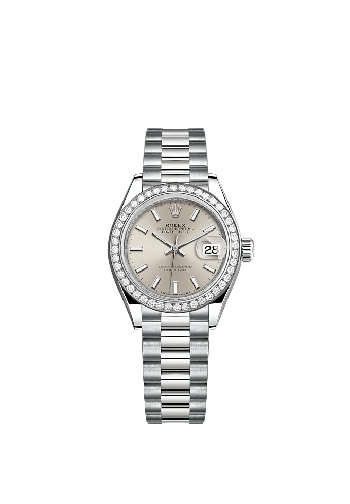 Classic watches LADY-DATEJUST Oyster, 28 mm, white gold and diamonds