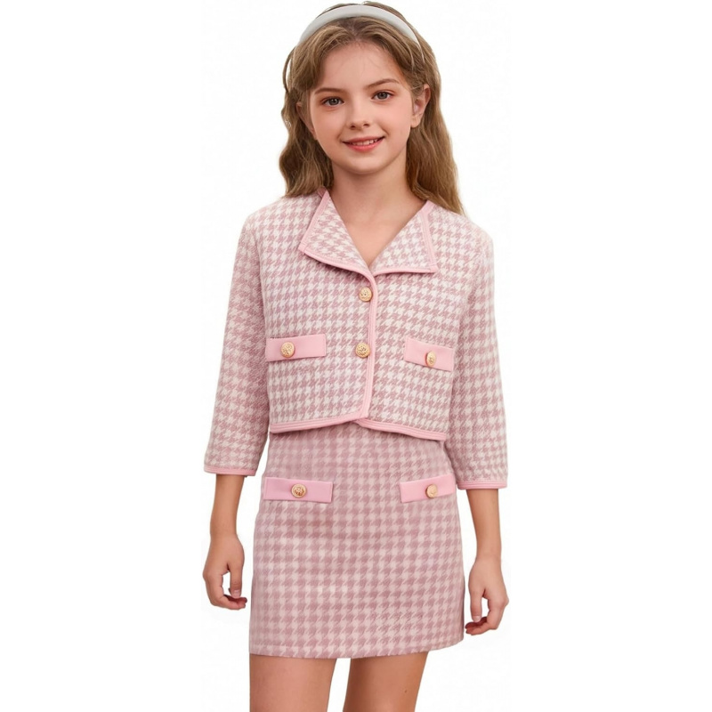 Girl's 2 Piece Houndstooth Outfits