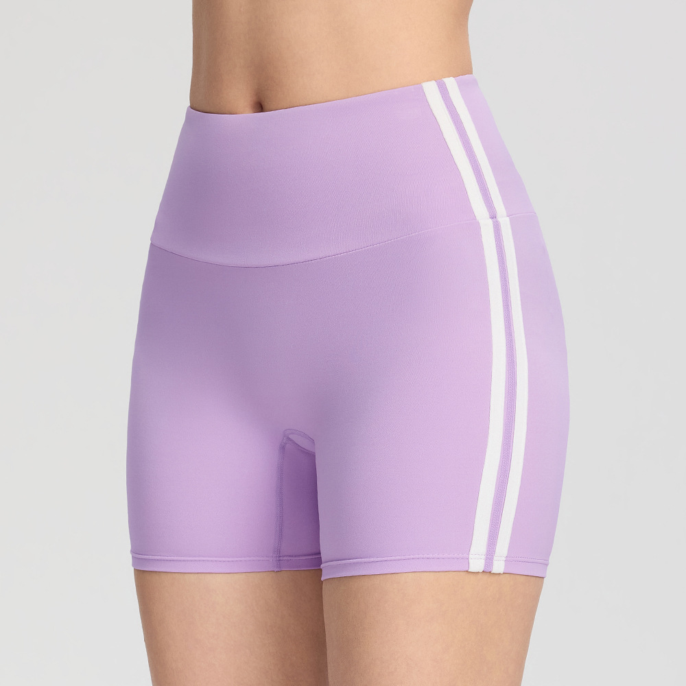 Double-line yoga shorts, high-waisted, hip-lifting, sports outdoor fitness pants, quick-drying and breathable Pilates yoga pants for women.